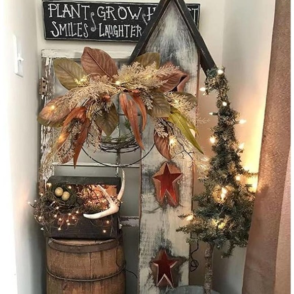 24” Fall Wreaths Led Plastic Rattail Grass Branches Wall Décor For Home0 - Picture 6 of 7